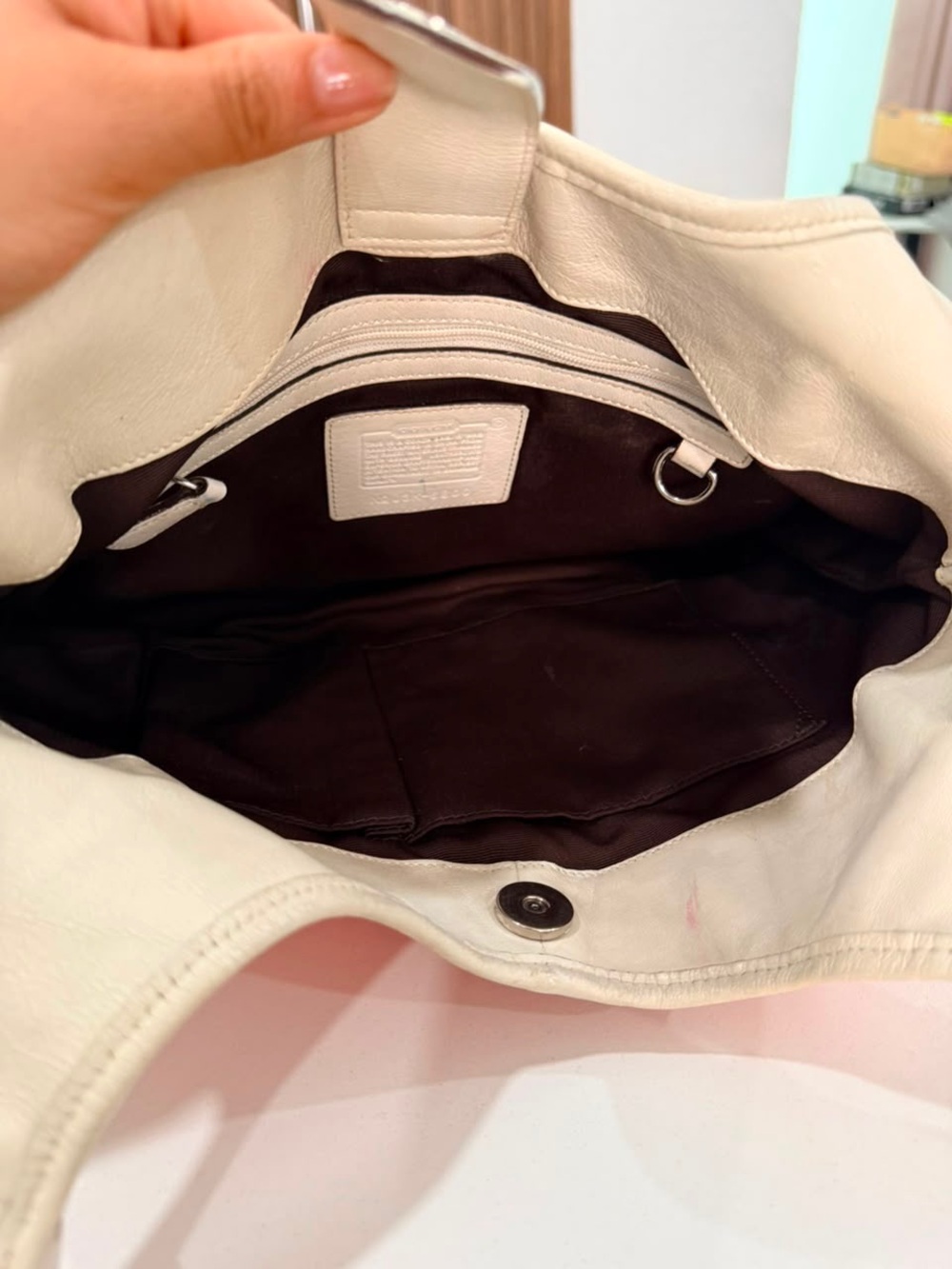 Y2K Coach Vintage Red Monogram Canvas Leather Hobo Shoulder Bag Purse #6800 - Picture 7 of 10